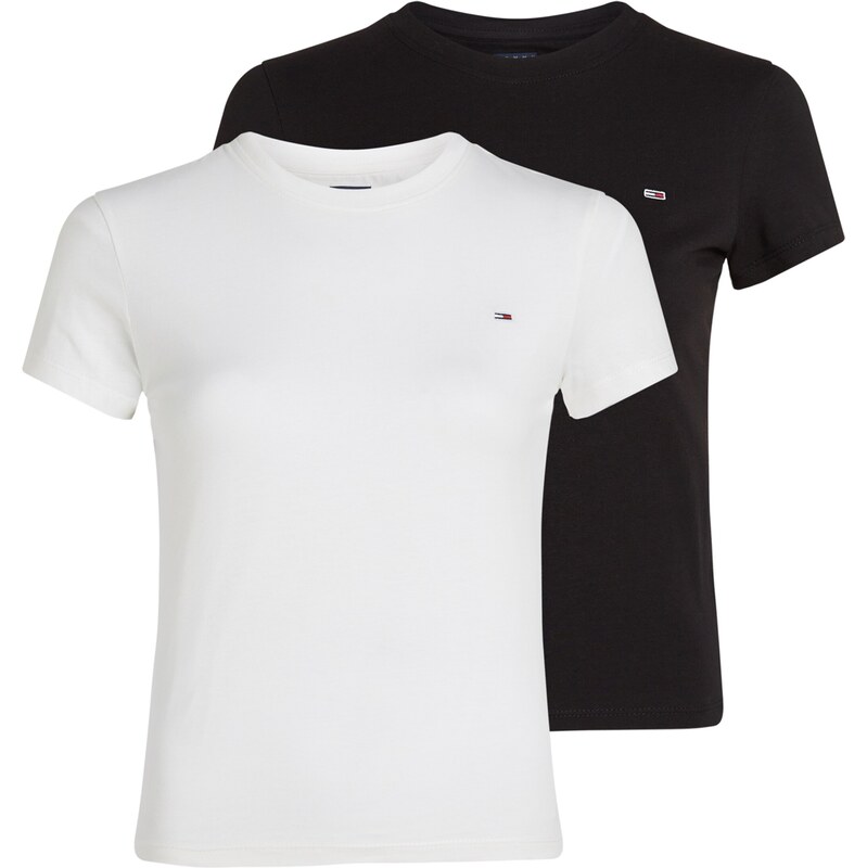 Tommy Jeans Majica črna / bela