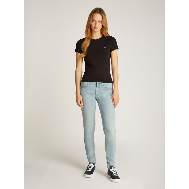 Tommy Jeans Majica črna / bela