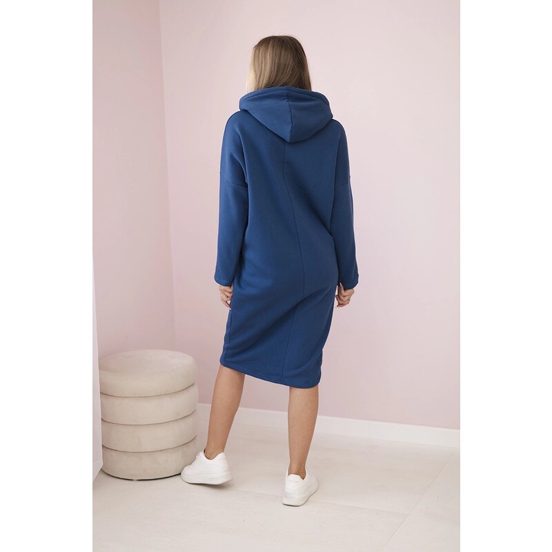 Kesi Dress with a hood and slit for side jeans