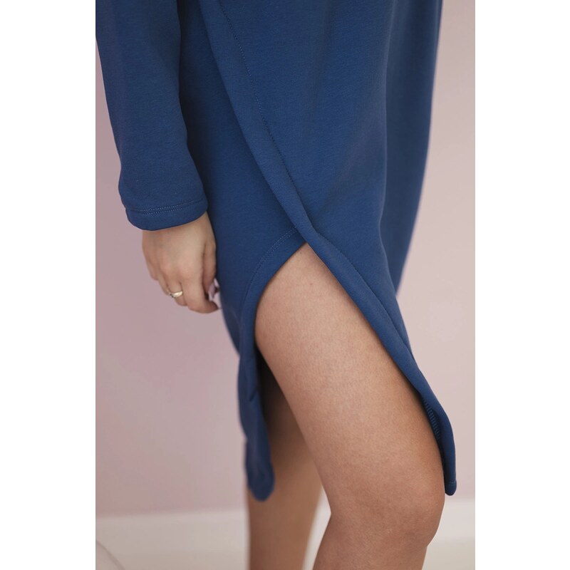 Kesi Dress with a hood and slit for side jeans