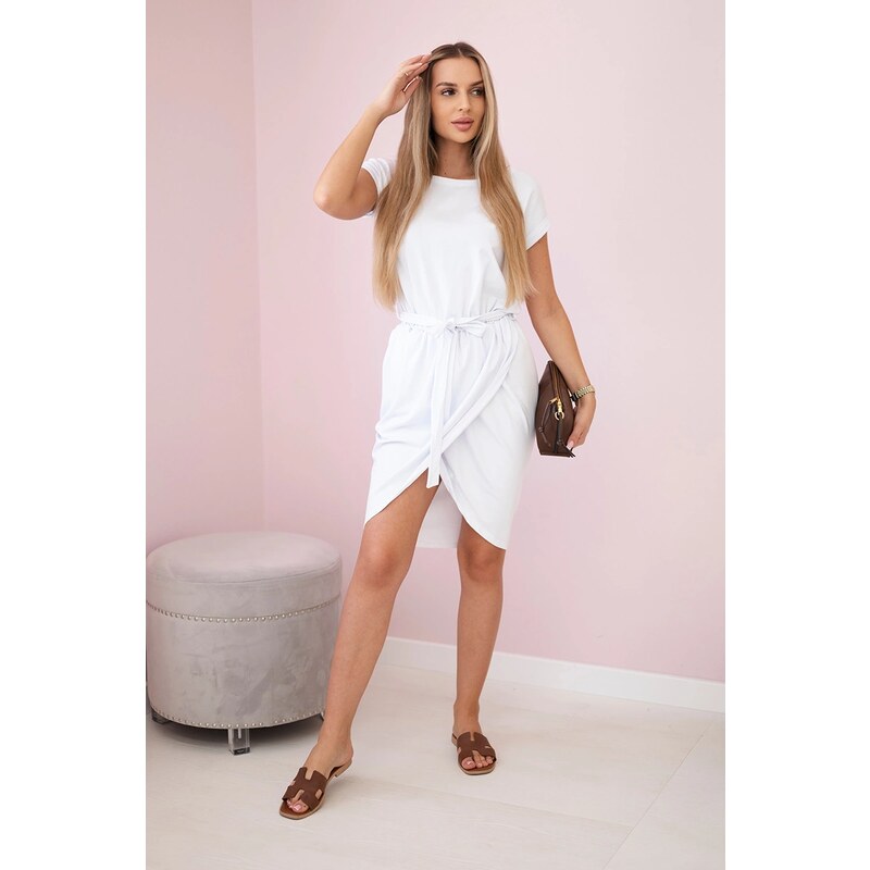 Kesi Tied dress with a clutch bottom white