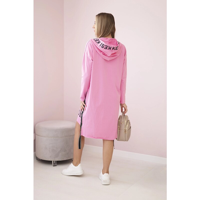 Kesi Hooded dress with print light pink