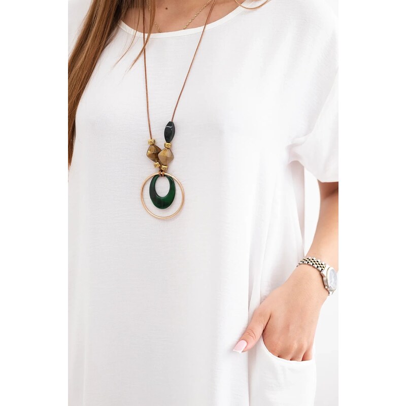 Kesi Włoski Dress with pockets and ecru pendant