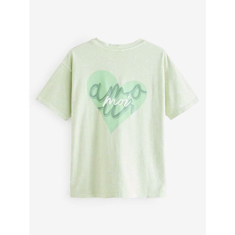 Next Majica pastelno zelena / bela