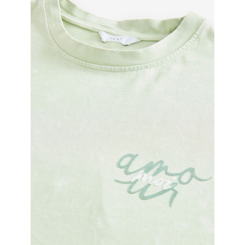Next Majica pastelno zelena / bela