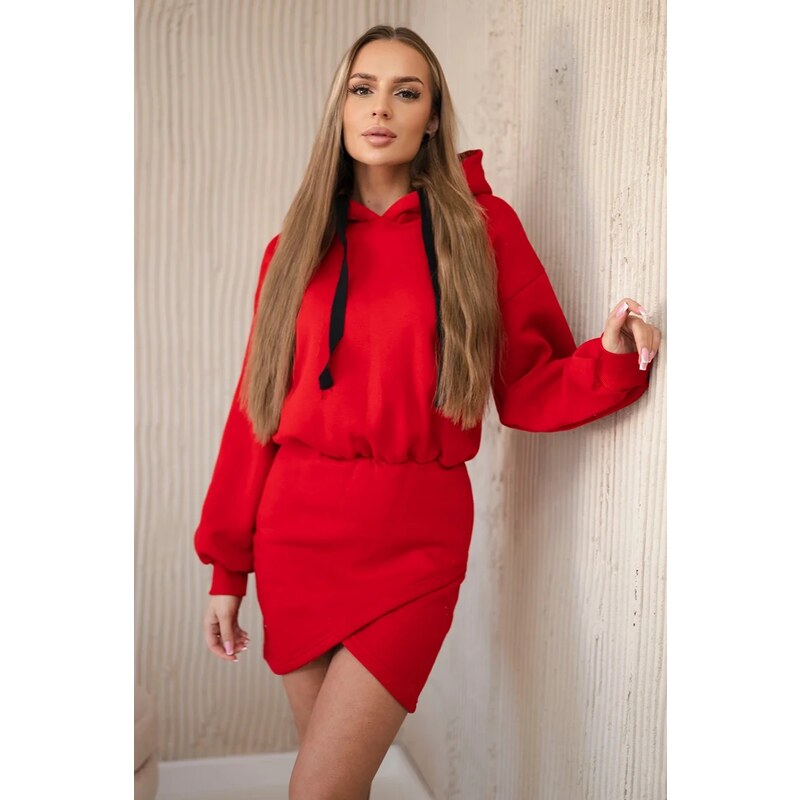 Kesi Insulated dress with a clutch at the bottom red
