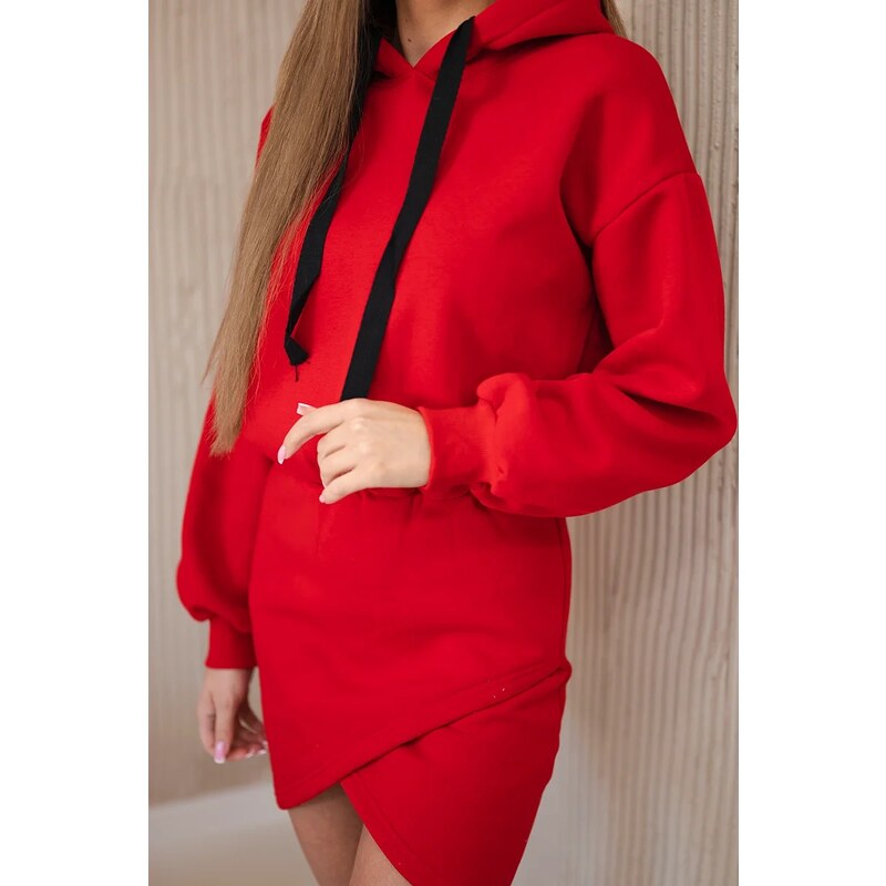 Kesi Insulated dress with a clutch at the bottom red