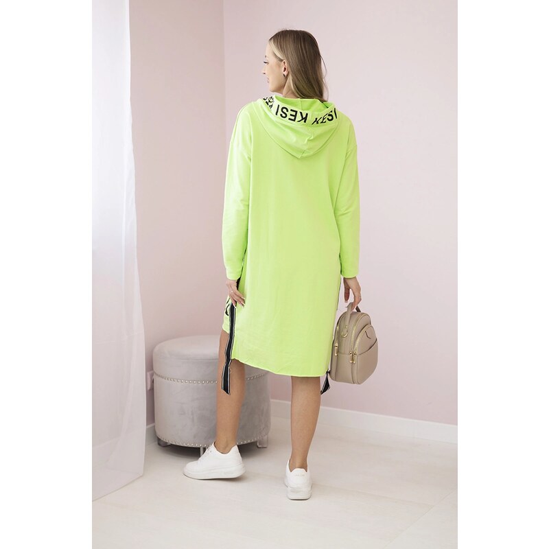 Kesi Hooded dress with pistachio print