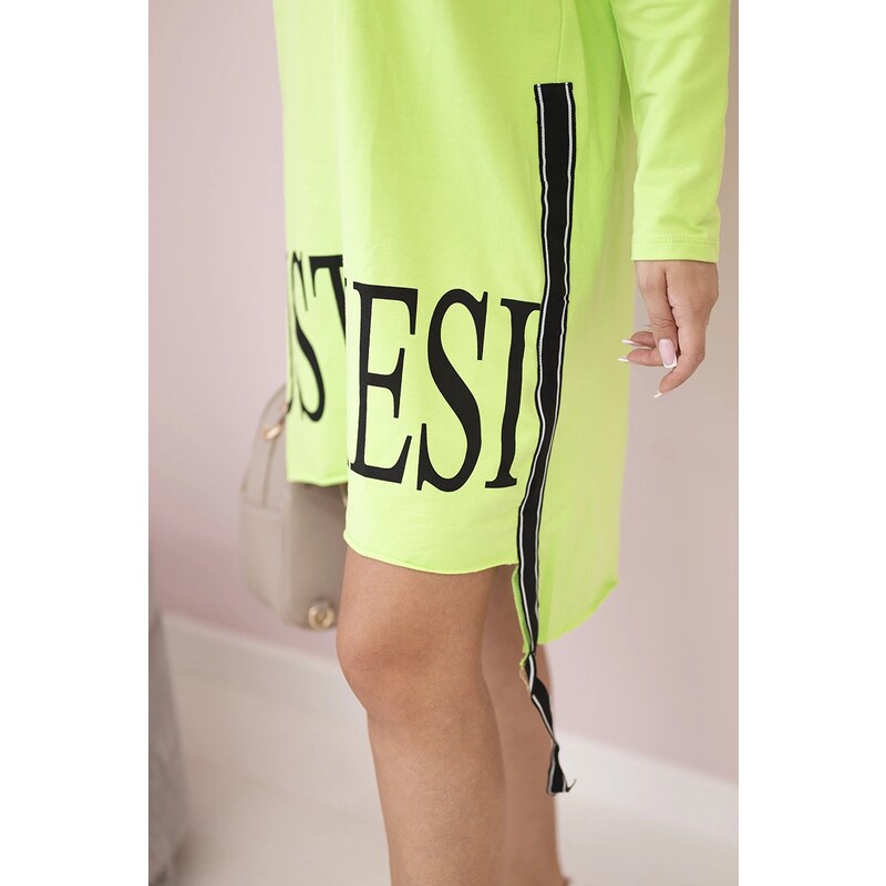 Kesi Hooded dress with pistachio print