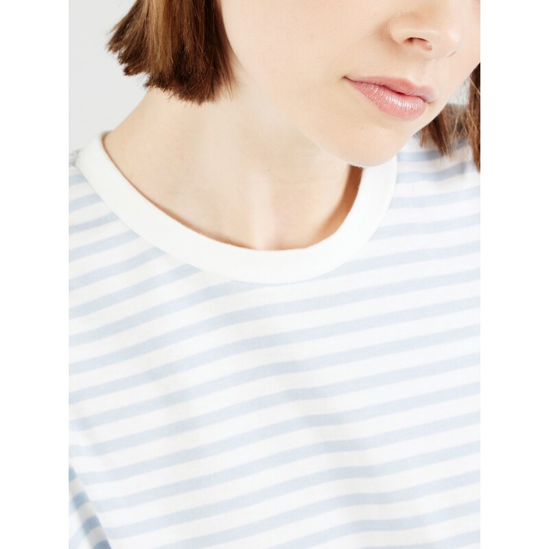 PIECES Majica 'PCSadie' svetlo modra / bela