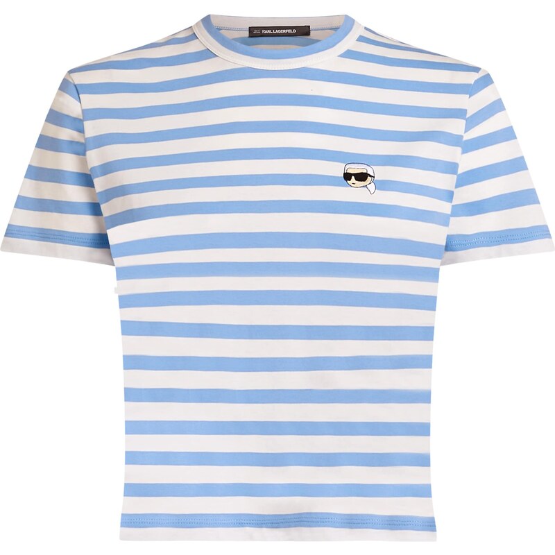 Karl Lagerfeld Majica bež / kraljevo modra / črna / bela