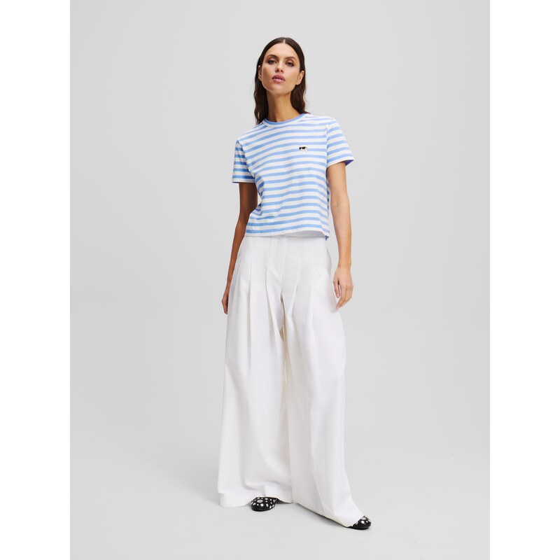 Karl Lagerfeld Majica bež / kraljevo modra / črna / bela