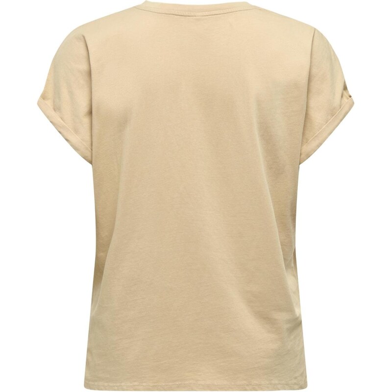 ONLY Majica temno bež / temno rjava / gorčica