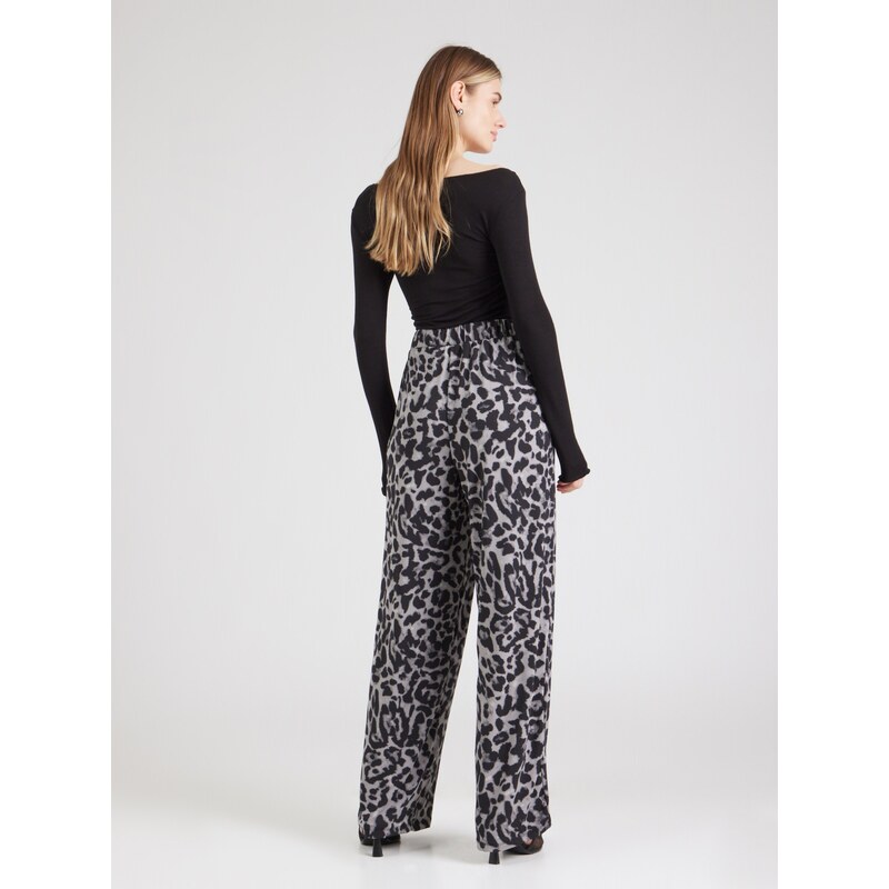 VILA Hlače 'VILeoa' siva / bazaltno siva / črna