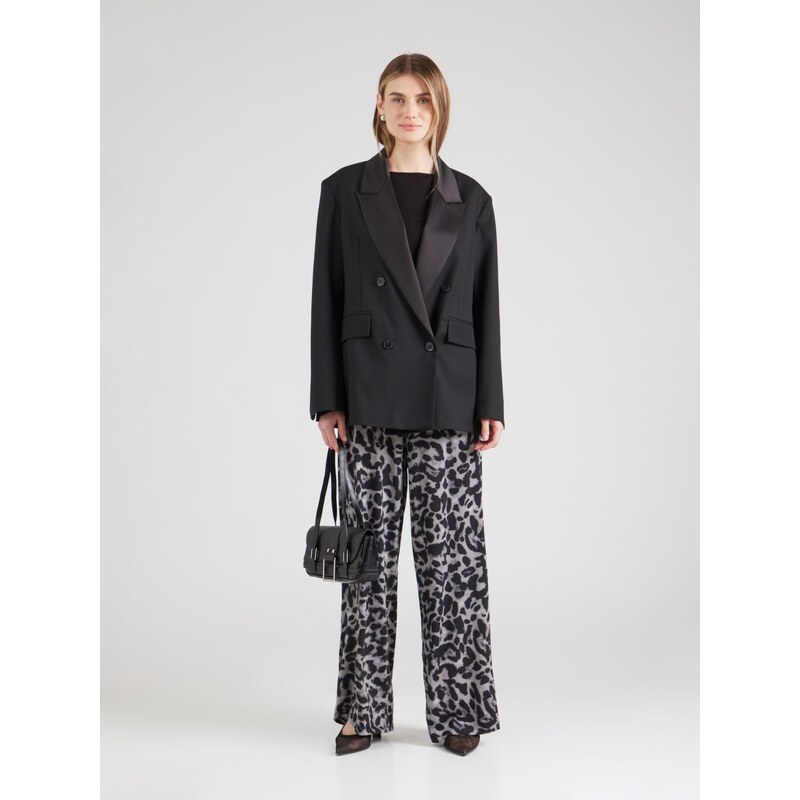 VILA Hlače 'VILeoa' siva / bazaltno siva / črna