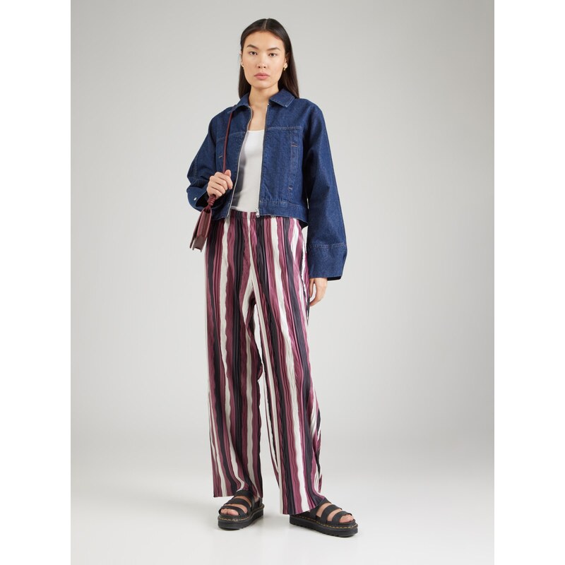 TOPSHOP Hlače burgund / črna / bela