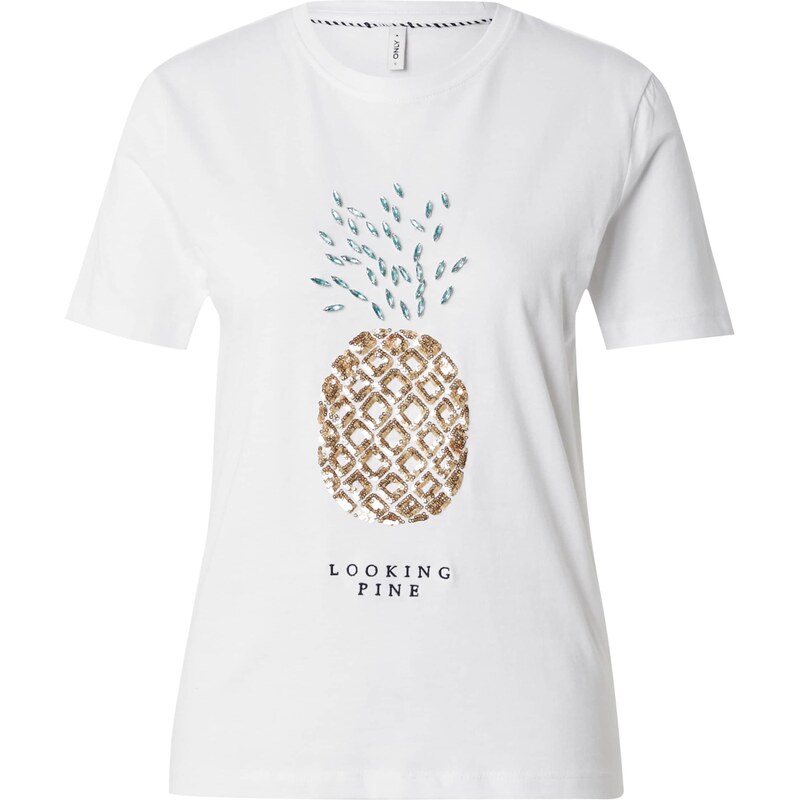 ONLY Majica 'ONLKITA' zlata / zelena / bela