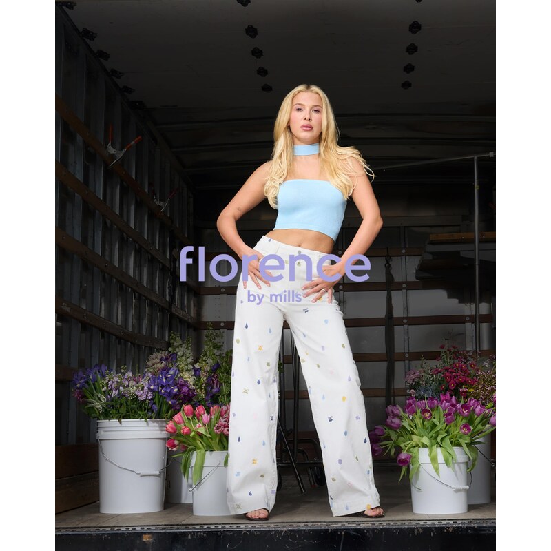 florence by mills exclusive for ABOUT YOU Pletena obleka trst / bela