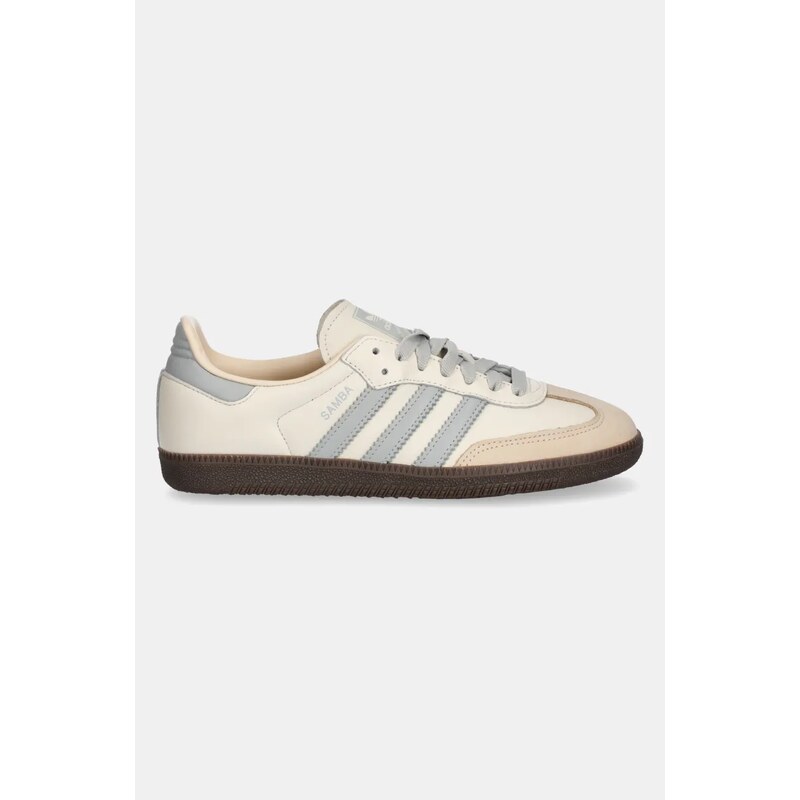 Usnjene superge adidas Originals Samba OG W bež barva, JH7299