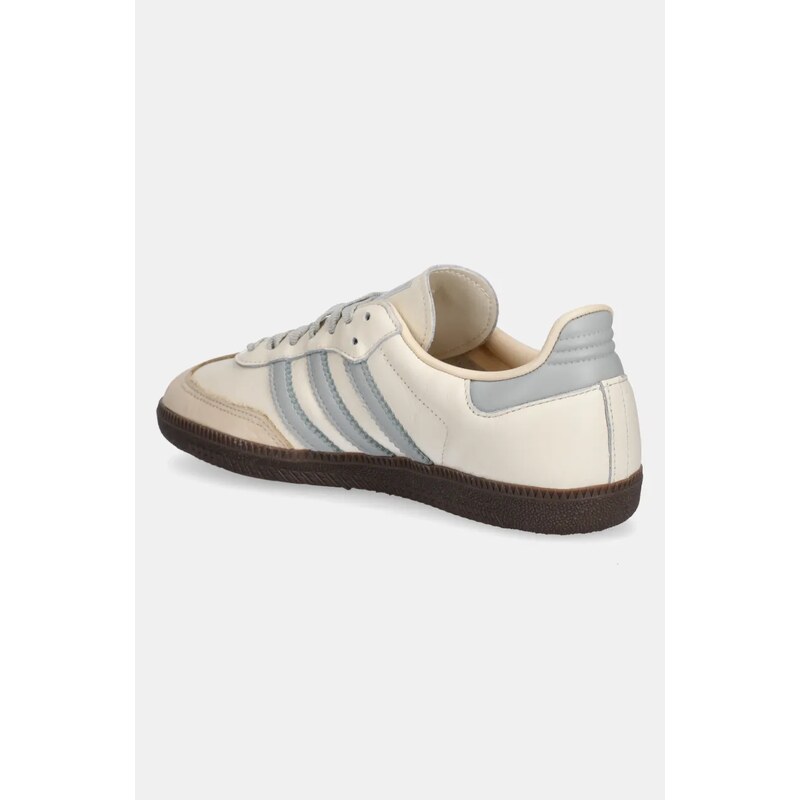 Usnjene superge adidas Originals Samba OG W bež barva, JH7299