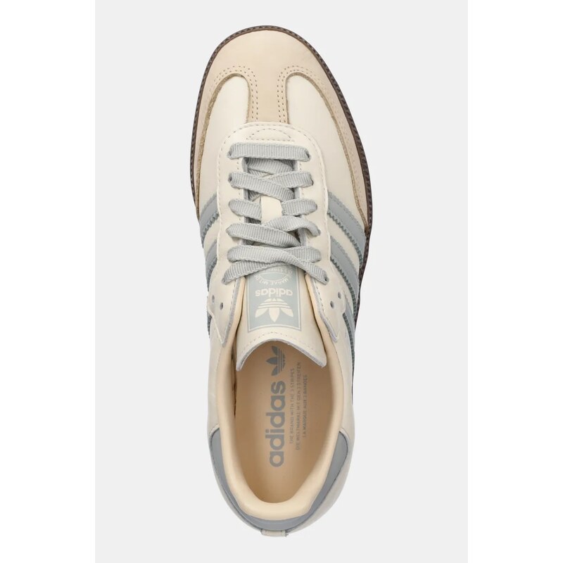 Usnjene superge adidas Originals Samba OG W bež barva, JH7299