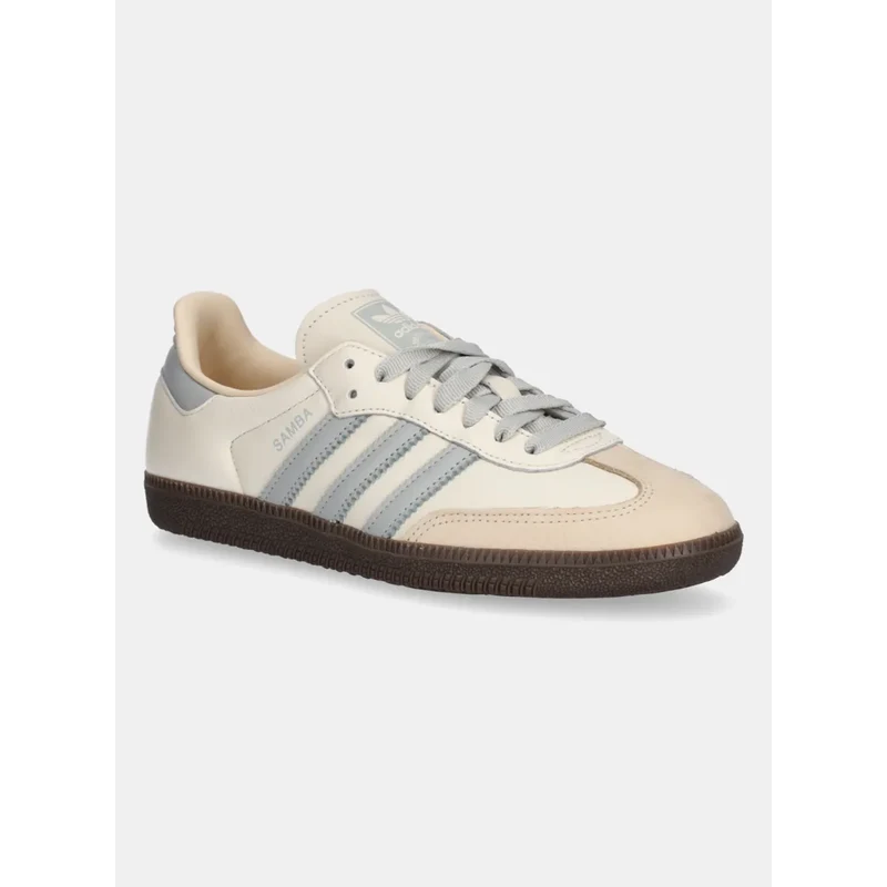 Usnjene superge adidas Originals Samba OG W bež barva, JH7299