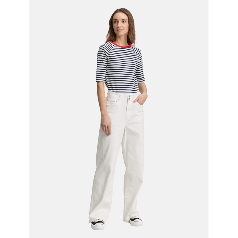 TOM TAILOR DENIM Majica rdeča / črna / bela