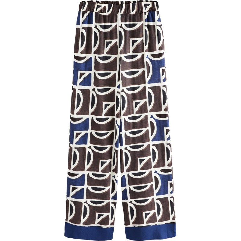 Next Hlače mornarska / temno rjava / črna / bela