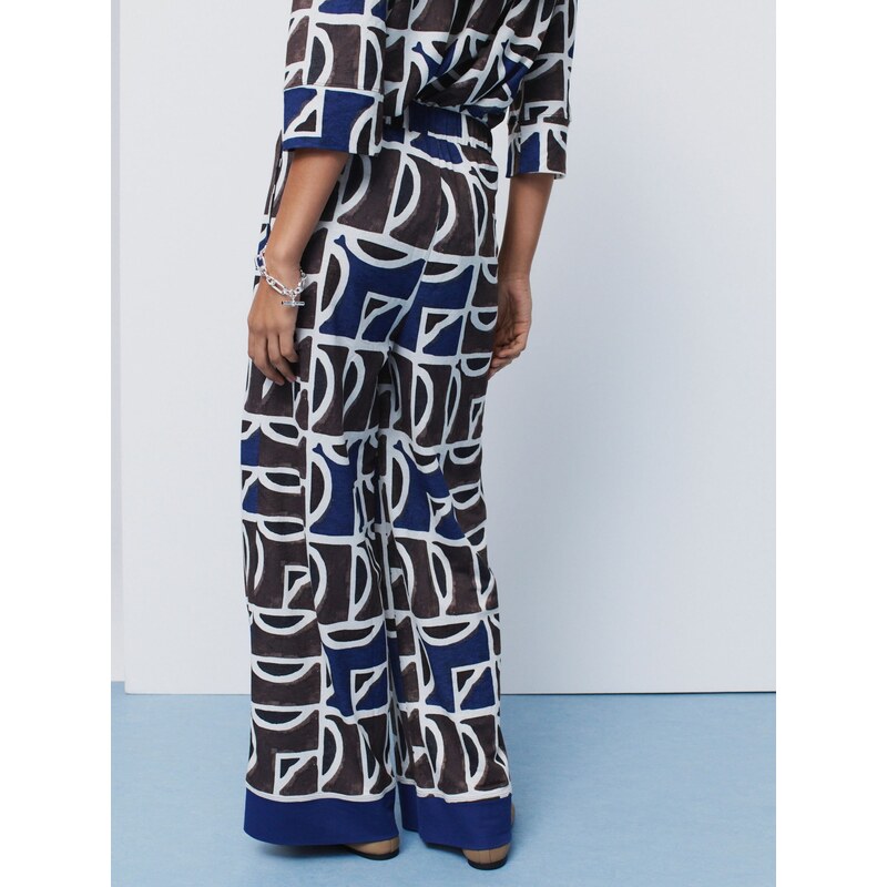 Next Hlače mornarska / temno rjava / črna / bela