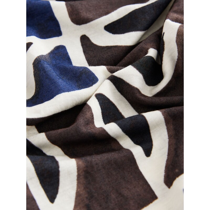 Next Hlače mornarska / temno rjava / črna / bela