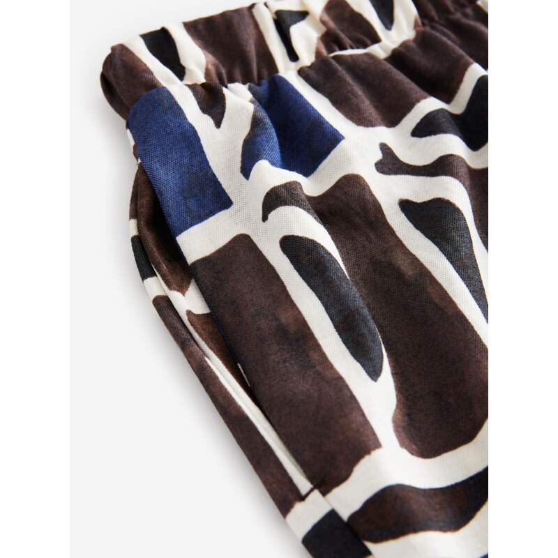 Next Hlače mornarska / temno rjava / črna / bela