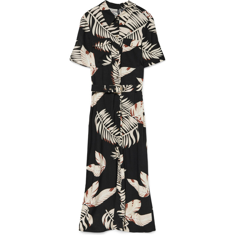 VERO MODA Dolga srajca 'VMEASY' bež / rjava / črna / bela