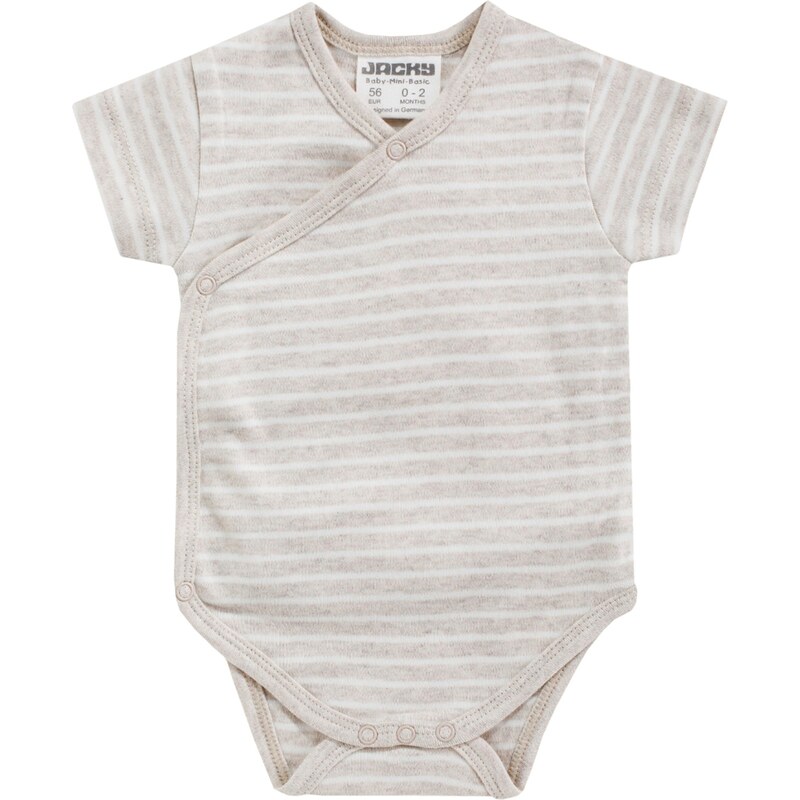 JACKY Pajac/bodi 'BABY ON TOUR' progasto bež / bela