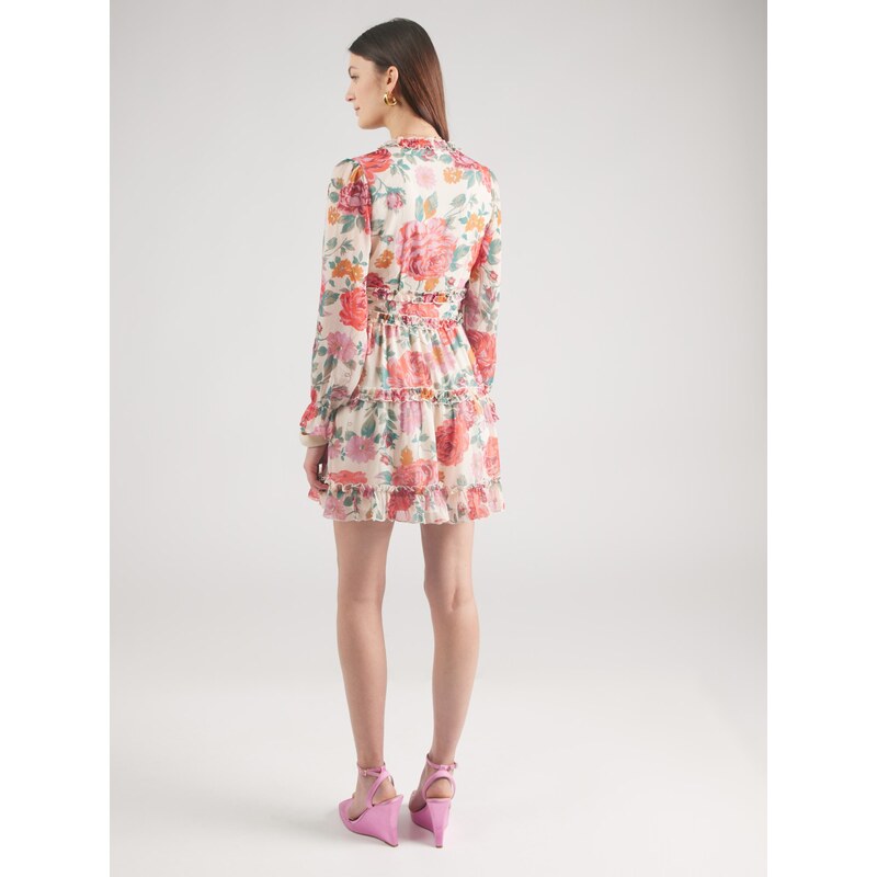 VILA Obleka 'VIEmsa' jelka / mandarina / svetlo rdeča / bela