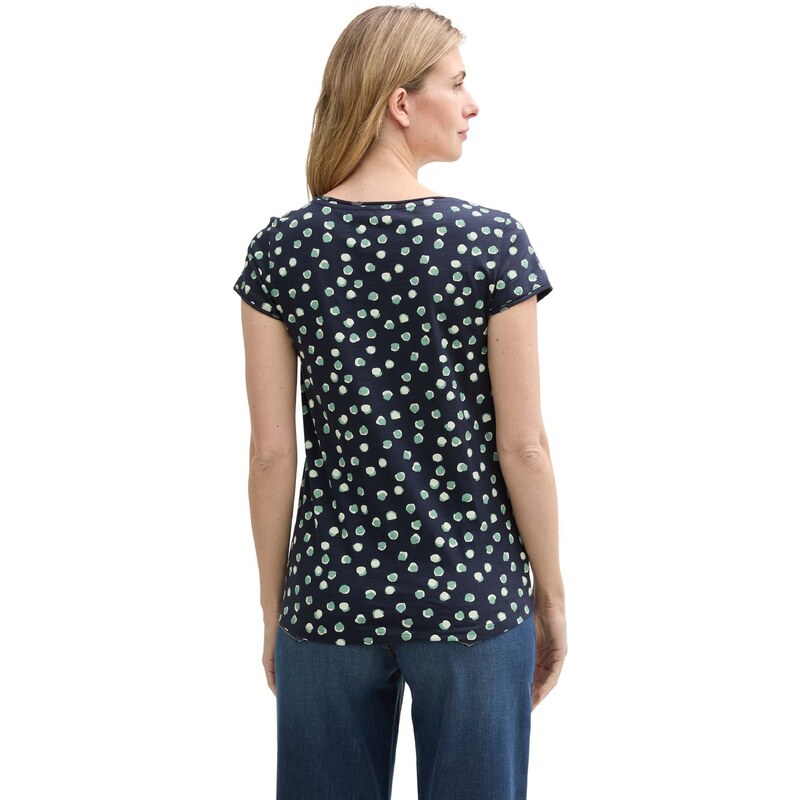 TOM TAILOR Majica mornarska / meta / off-bela