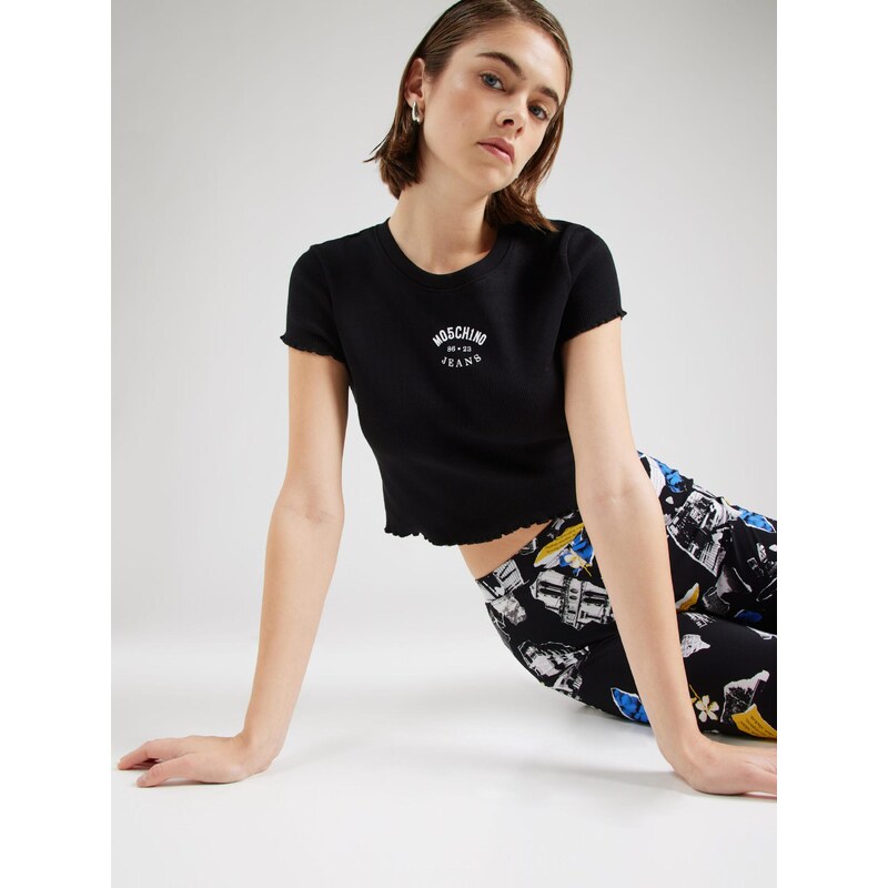 Moschino Jeans Majica črna / bela