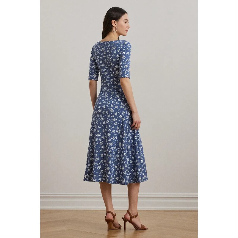 Bombažna obleka Lauren Ralph Lauren