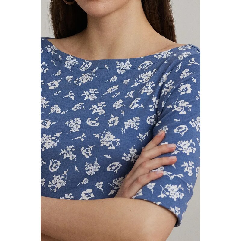 Bombažna obleka Lauren Ralph Lauren