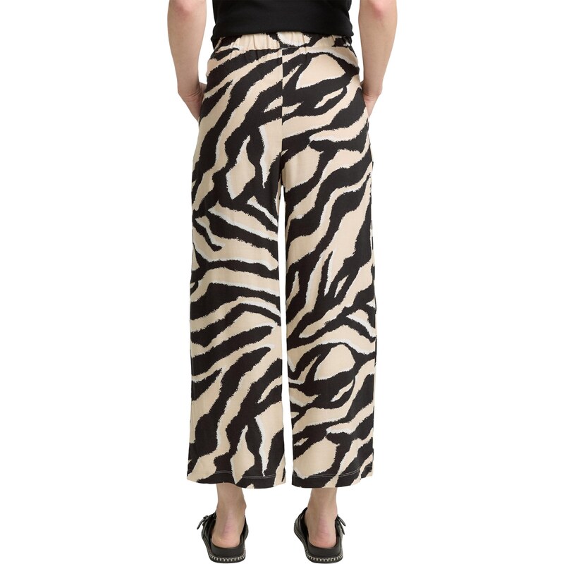 TOM TAILOR Hlače kremna / črna