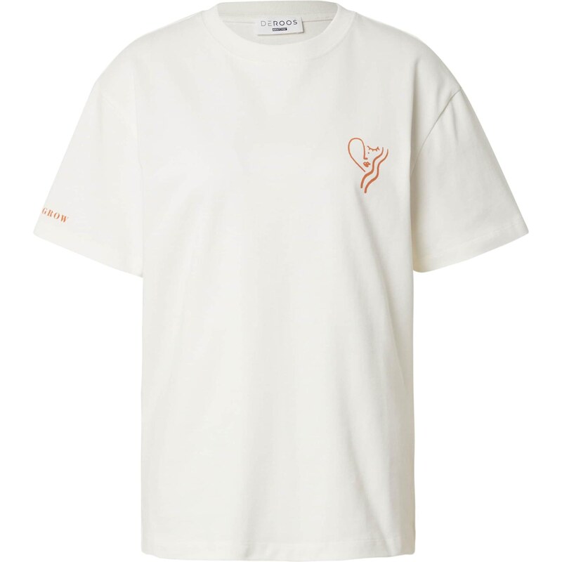 De Roos Majica 'Essentials' temno oranžna / bela