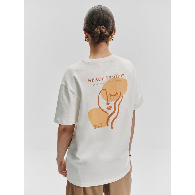 De Roos Majica 'Essentials' temno oranžna / bela