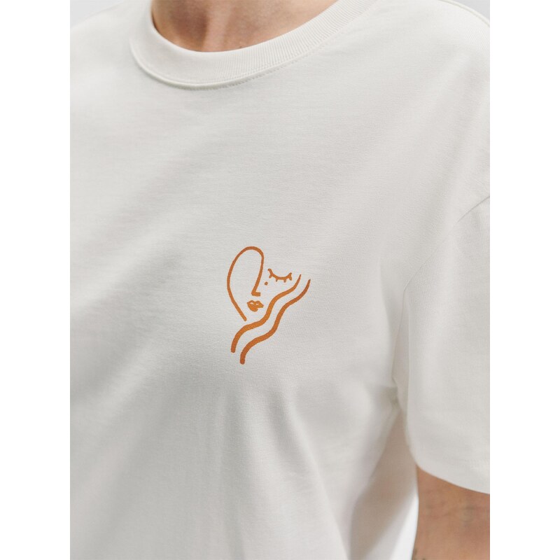 De Roos Majica 'Essentials' temno oranžna / bela