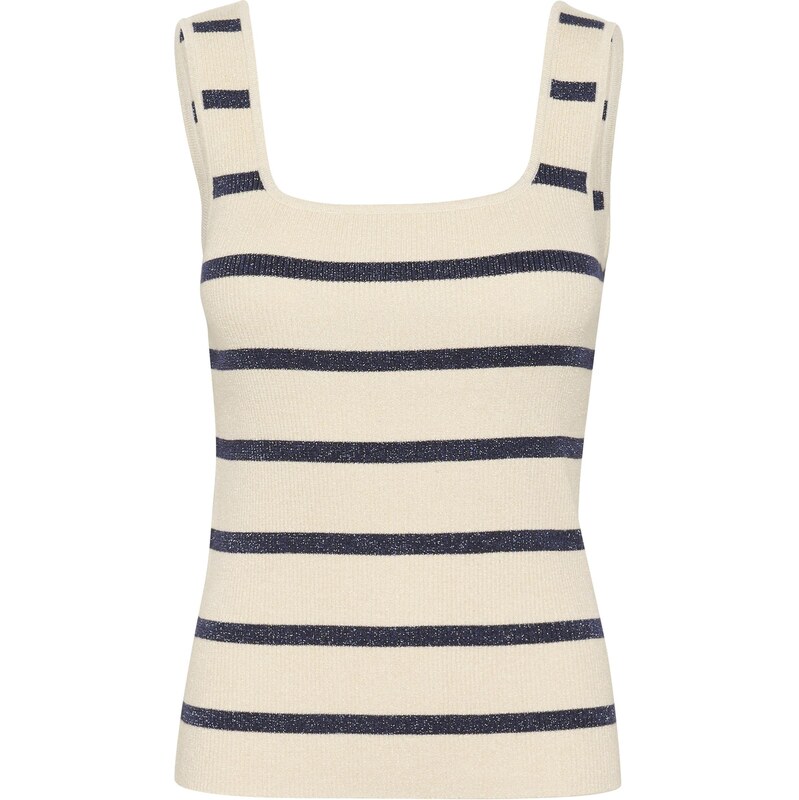 Kaffe Top z naramnicami 'KAMorita' mornarska / volneno bela