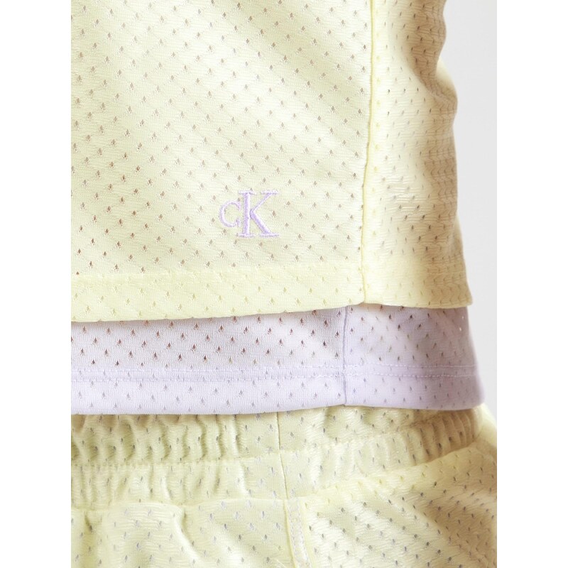 Calvin Klein Jeans Top 'PRIDE' pastelno zelena / bela