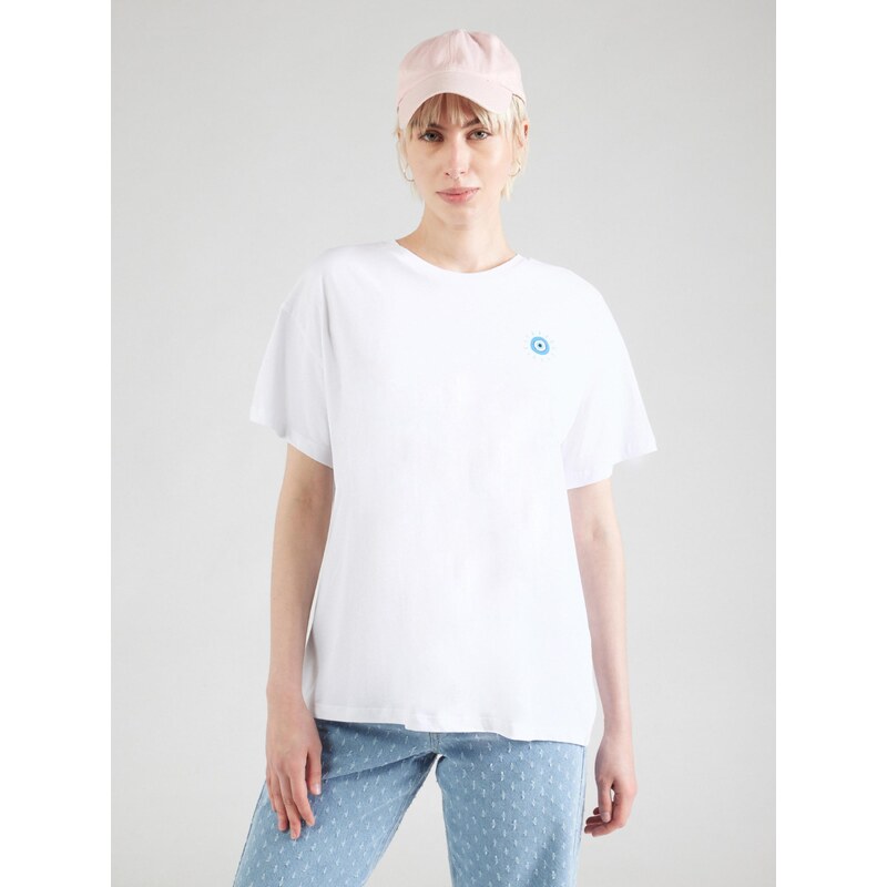 PIECES Široka majica 'PCALIFI FASTTRACK' azur / roza / pastelno roza / bela