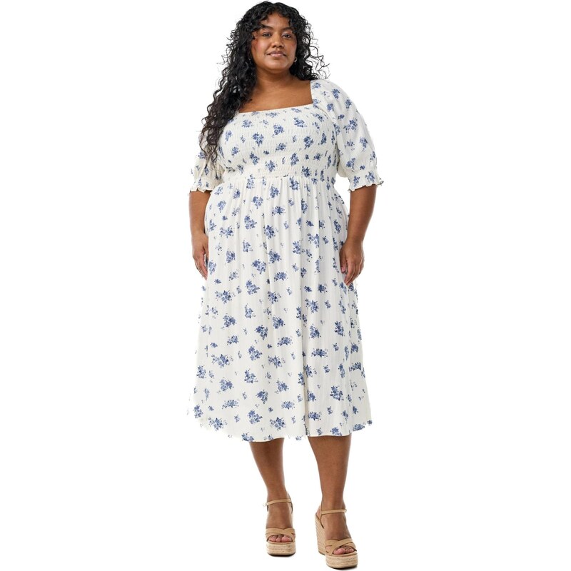 Zizzi Poletna obleka 'Mrosan' modra / pastelno modra / bela