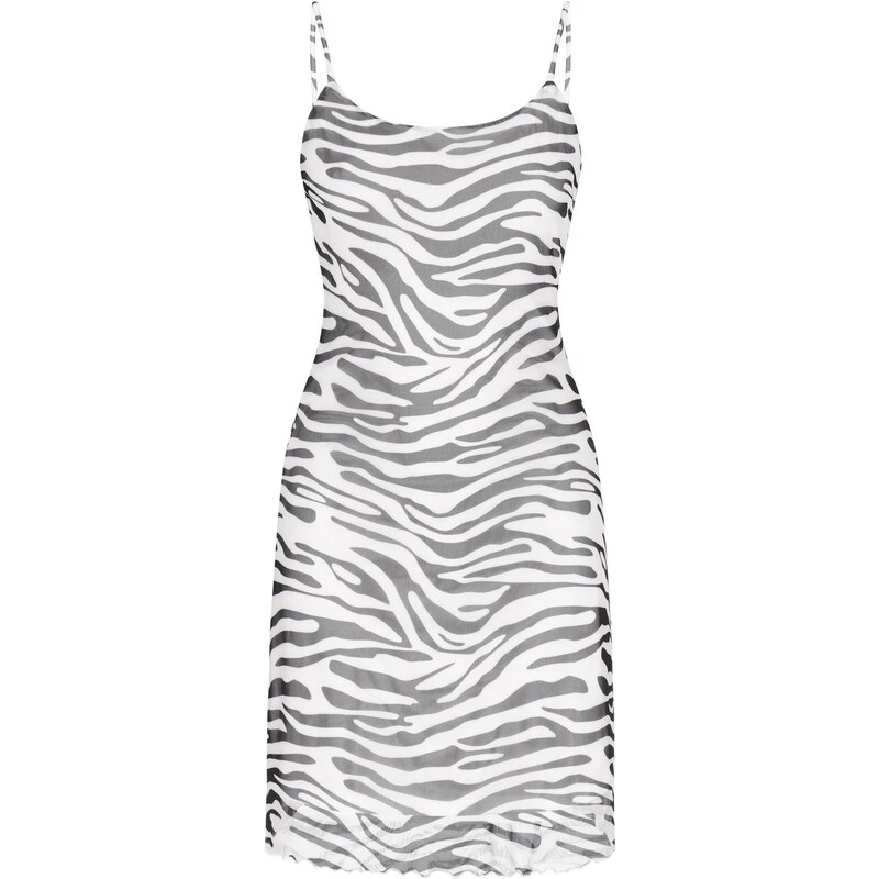 myMo ROCKS Obleka 'Fashion Look' črna / bela