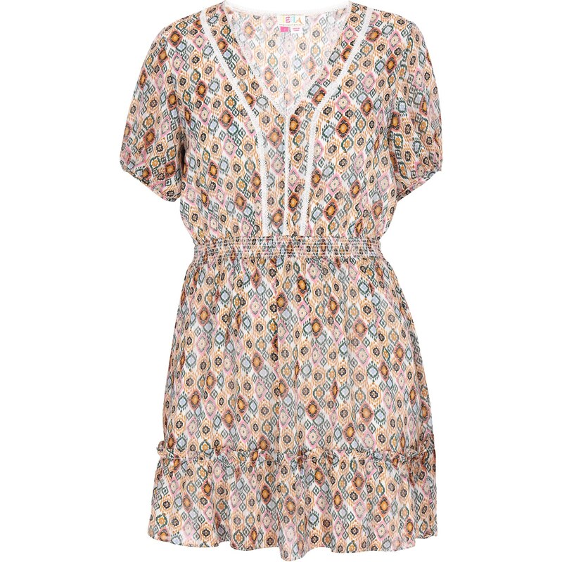 IZIA Poletna obleka 'Fashion Look' kamela / dimno modra / črna / bela