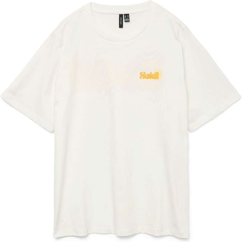 VERO MODA Majica 'VMDORIS CATY' sepija / med / bela