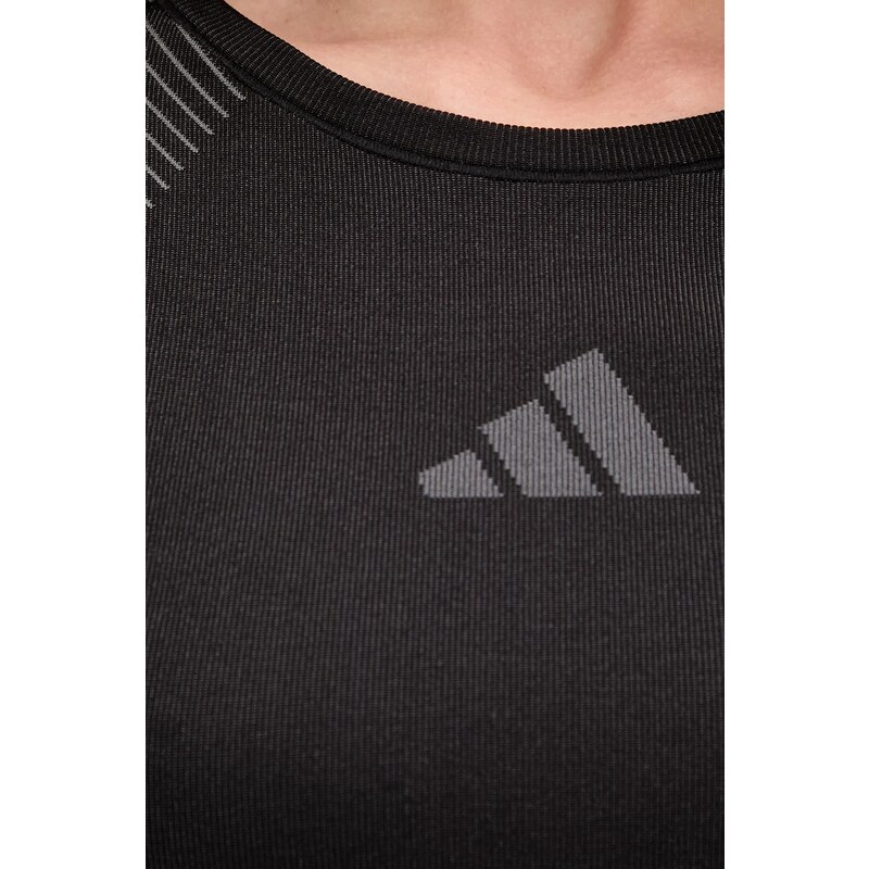 Majica z dolgimi rokavi za vadbo adidas Performance POWER črna barva, JH1364